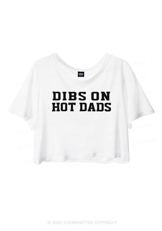 Dibs On Hot Dads Y2K Sheer Crop Tee Cherrykitten