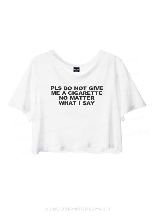 Don't Give Me Cigarette Y2K Sheer Crop Tee Cherrykitten
