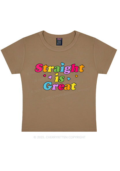 Straight Is Great Pride Y2K Baby Tee Cherrykitten