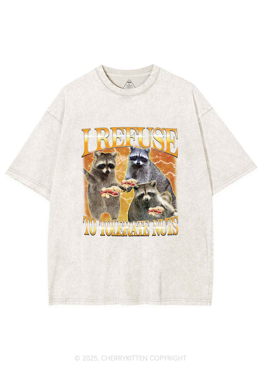 Retro Raccoon Nuts Y2K Shirts Washed Tee Cherrykitten