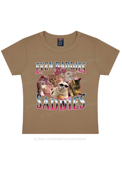 Five Baddie Cats Y2K Baby Tee Cherrykitten
