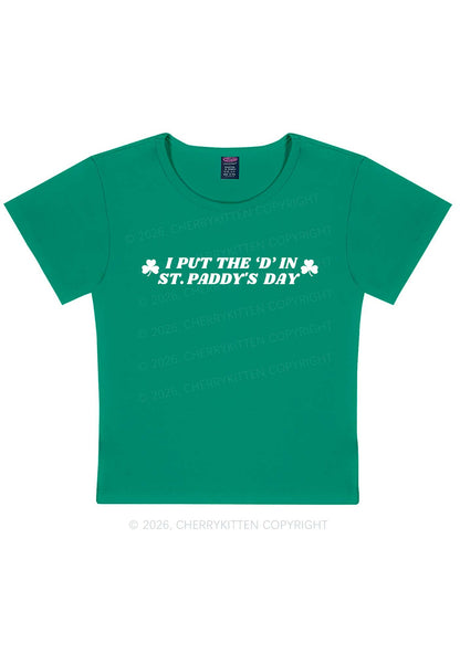 Put D In ST Paddys Day St Patricks Y2K Baby Tee Cherrykitten