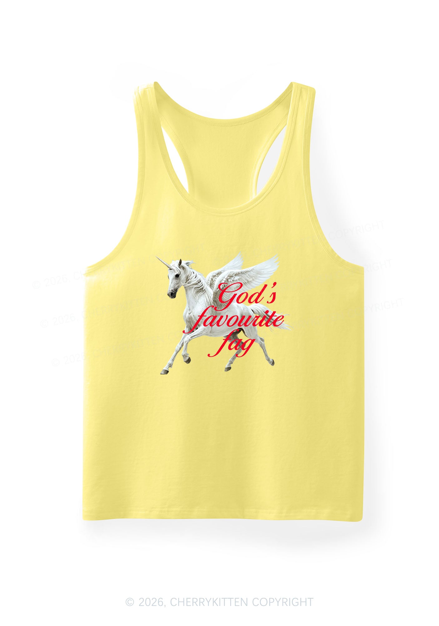 Gods Favourite Fag Pride Y2K Men Racerback Tank Top Cherrykitten