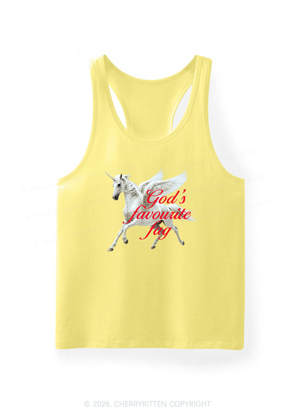 Gods Favourite Fag Pride Y2K Men Racerback Tank Top Cherrykitten
