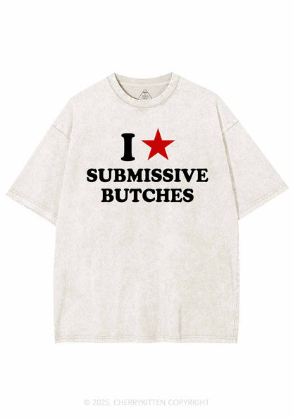 I Love S Butches Y2K Shirts Washed Tee Cherrykitten