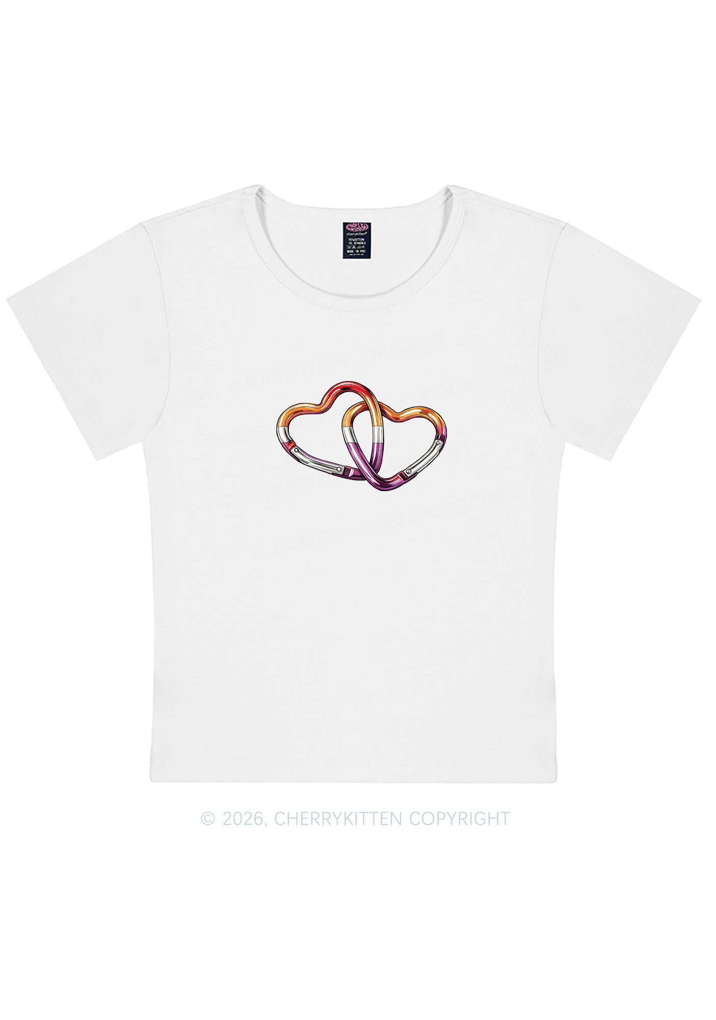 Carabiner Hearts Pride Y2K Baby Tee Cherrykitten
