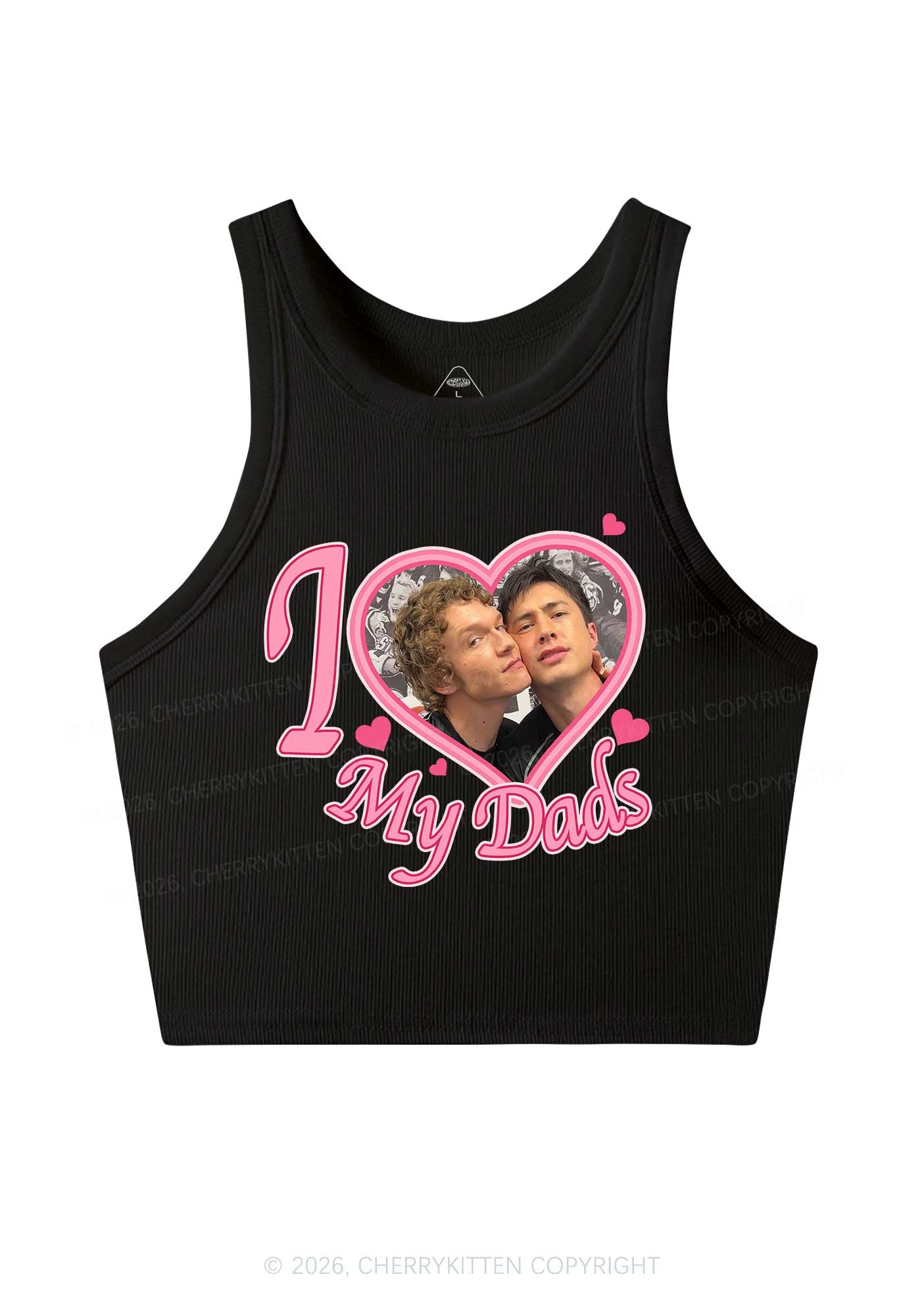I Love My Dads HR Y2K Crop Tank Top Cherrykitten