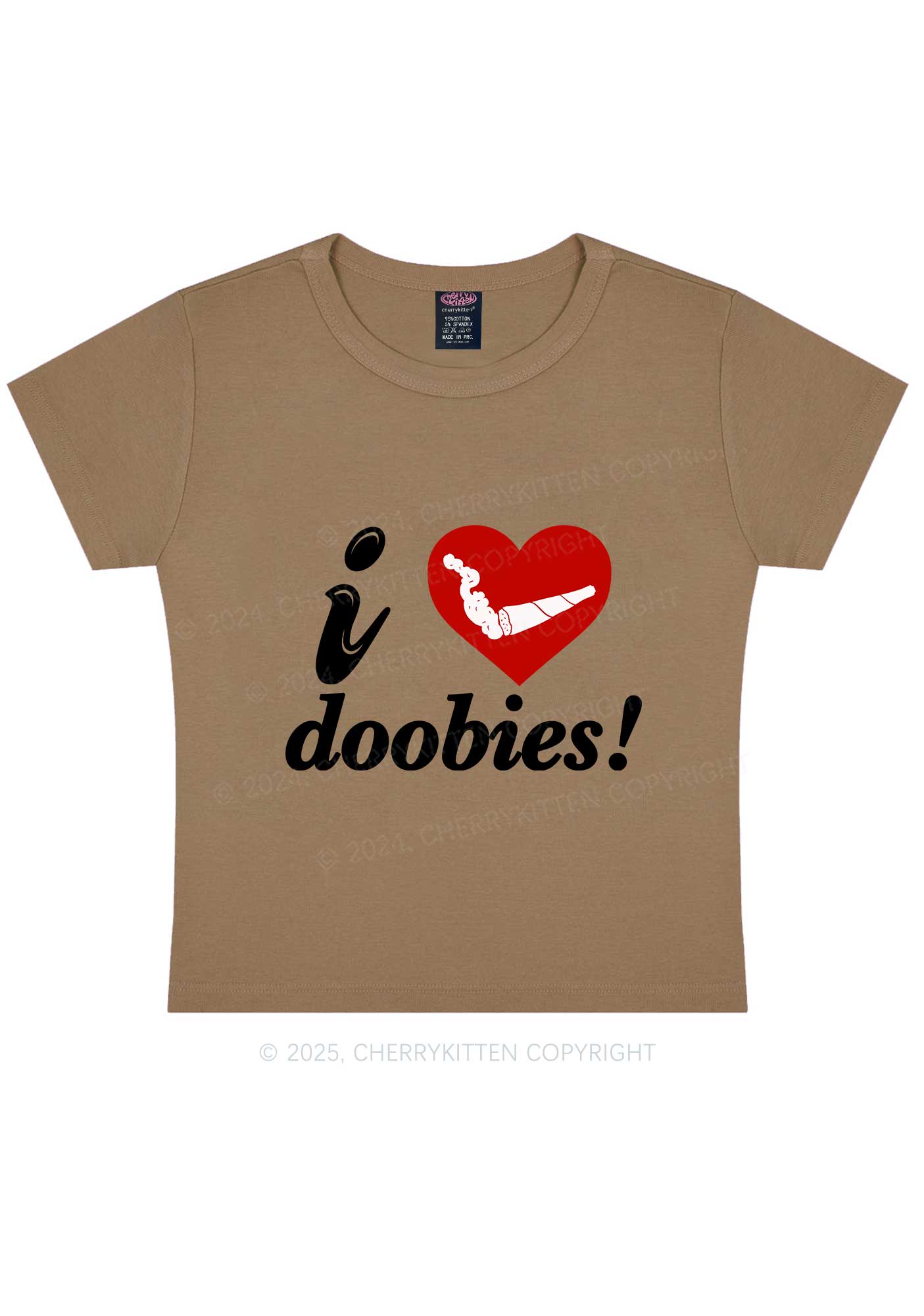 I Love Doobies Y2K Baby Tee Cherrykitten