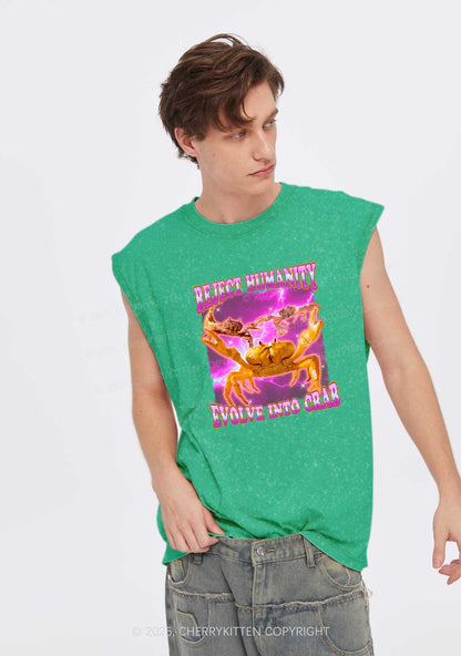 Reject Humanity Crab Y2K Washed Muscle Tank Cherrykitten