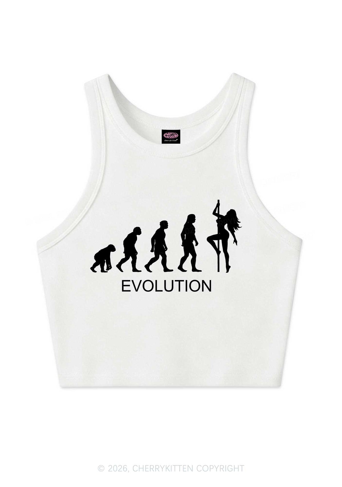 Evolution Pole Dancer Silhouette Y2K Crop Tank Top Cherrykitten