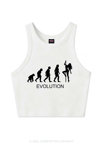 Evolution Pole Dancer Silhouette Y2K Crop Tank Top Cherrykitten