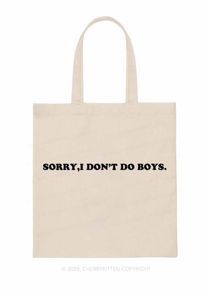 Sorry I Dont Do Boys Pride Y2K Canvas Tote Bag Cherrykitten