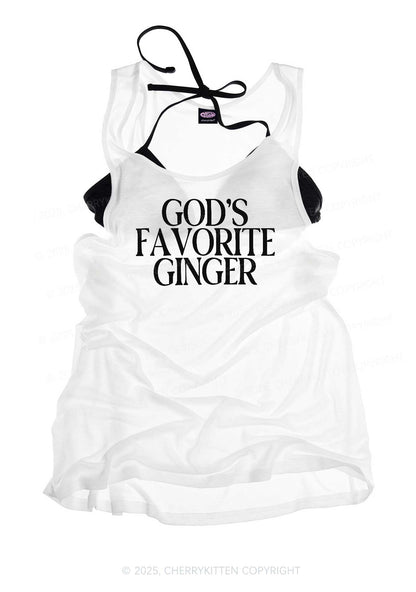 Gods Favorite Ginger Y2K Sheer Boyfriend Tank Cherrykitten