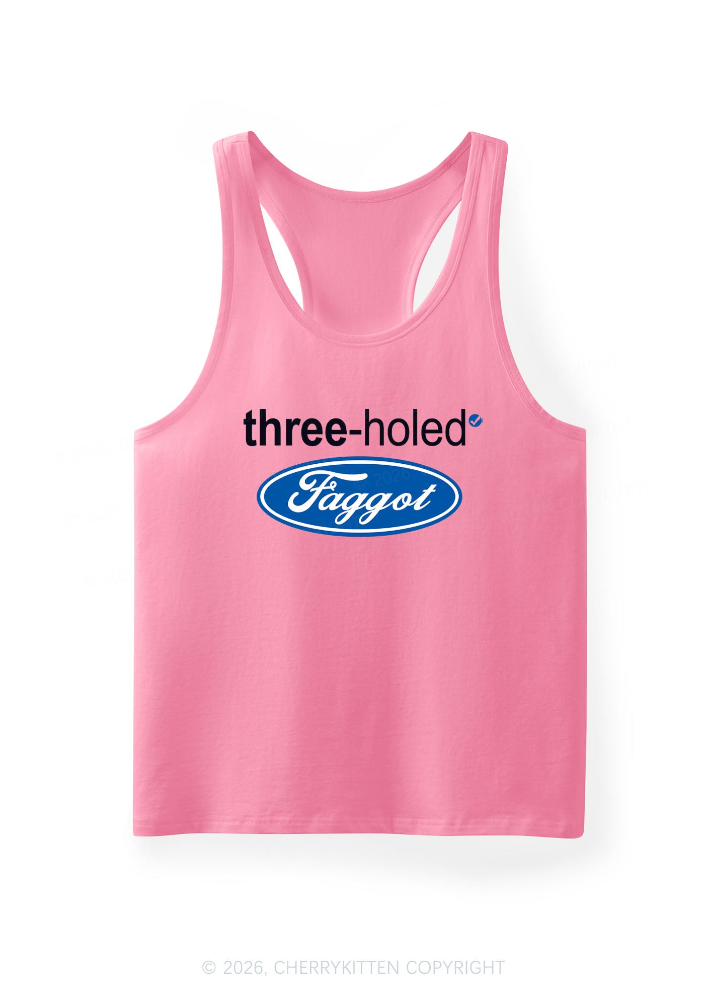 Three Holed Faggot Pride Y2K Men Racerback Tank Top Cherrykitten