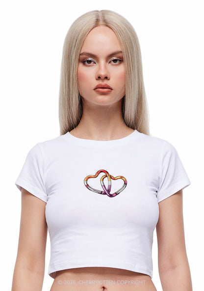 Carabiner Hearts Pride Y2K Baby Tee Cherrykitten
