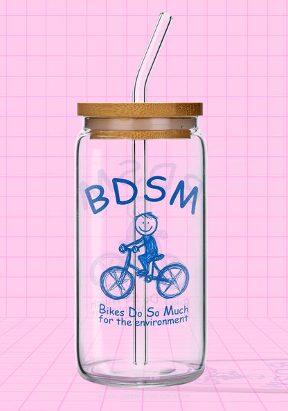 Bikes Do Much Environment Y2K Printed Glass Cup Cherrykitten