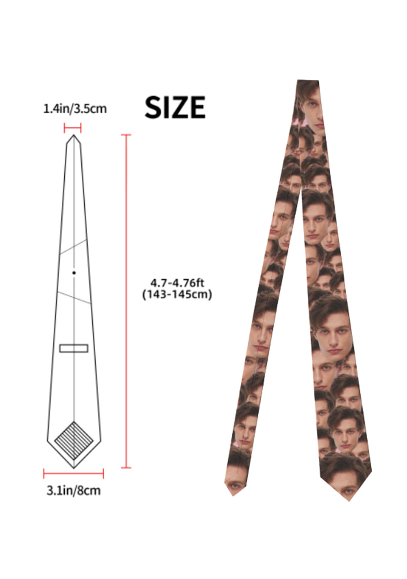 Custom Portrait Y2K Necktie Cherrykitten