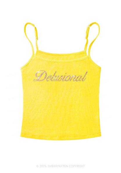 Rhinestone Delusional Y2K Spaghetti Strap Cami Cherrykitten