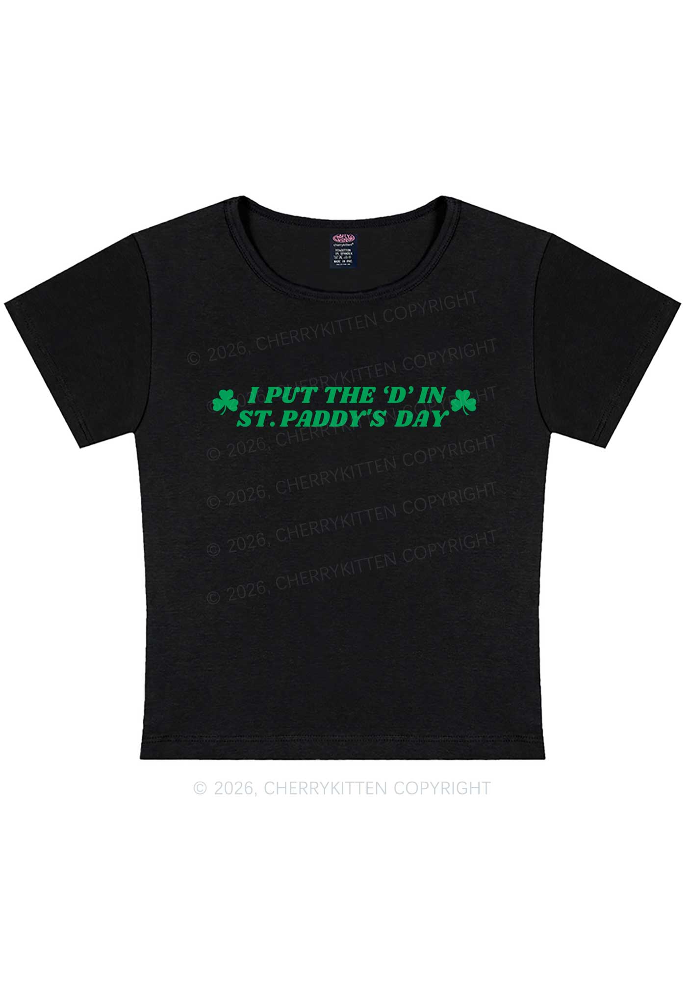 Put D In ST Paddys Day St Patricks Y2K Baby Tee Cherrykitten