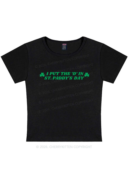 Put D In ST Paddys Day St Patricks Y2K Baby Tee Cherrykitten