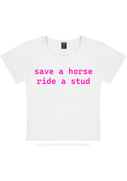 Ride A Stud Y2K Baby Tee Cherrykitten