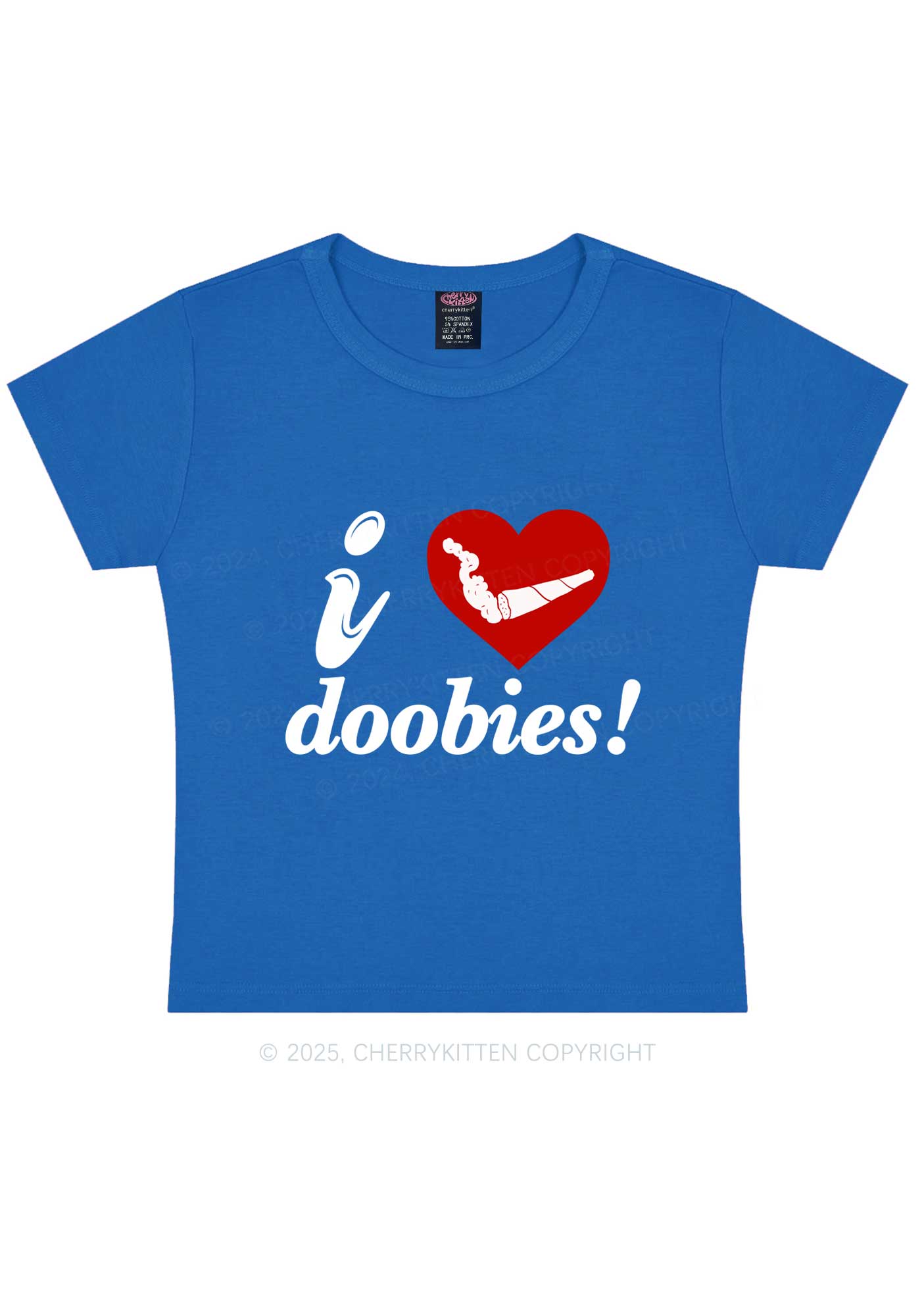 I Love Doobies Y2K Baby Tee Cherrykitten