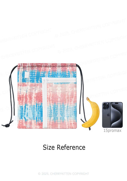 Tie Dye Trans Pride Y2K Drawstring Itabag Backpack Cherrykitten