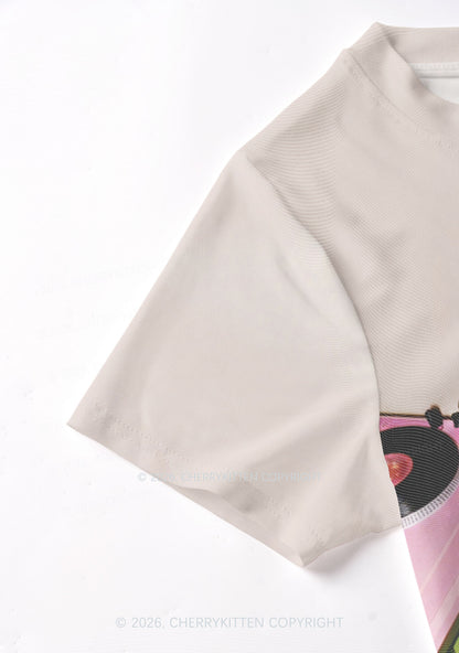 Red Panda DJ Y2K Mesh Crop Top Cherrykitten