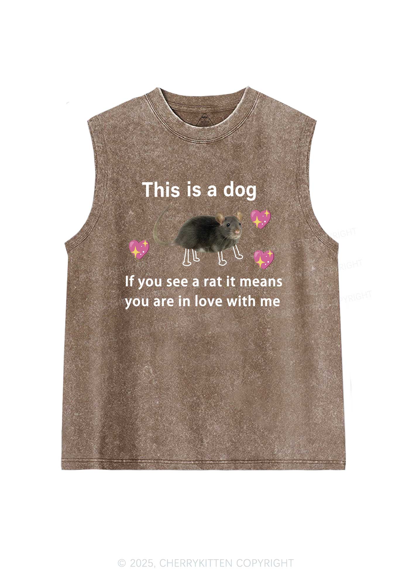 If You See Rat Y2K Washed Muscle Tank Cherrykitten