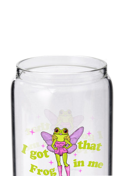 I Got That Frog Y2K Printed Glass Cup Cherrykitten