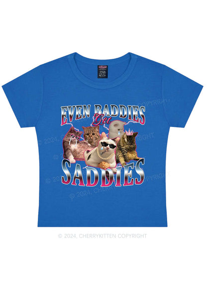 Five Baddie Cats Y2K Baby Tee Cherrykitten