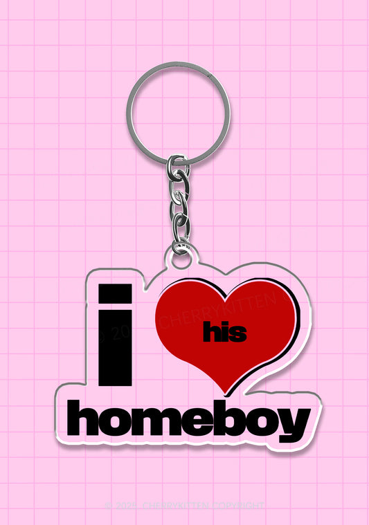 I Love His Homeboy 1Pc Y2K Keychain Cherrykitten