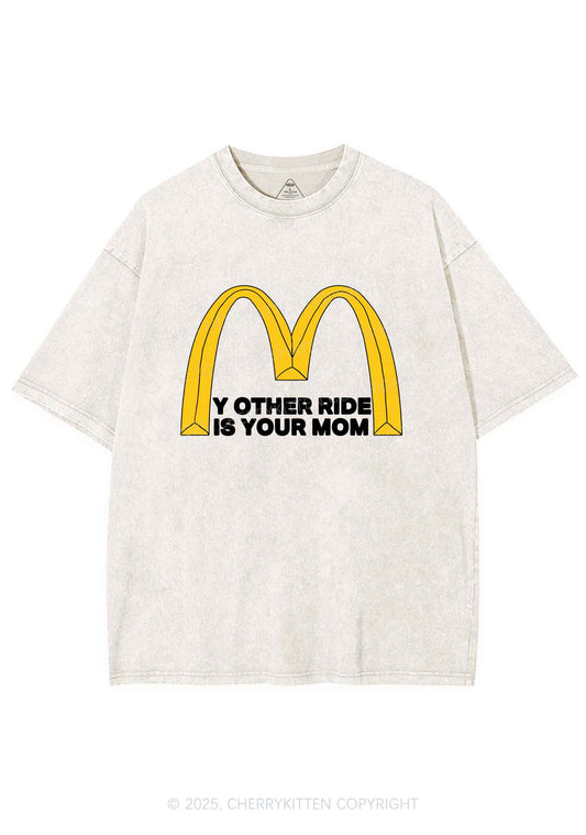 Ride Your Mom Y2K Shirts Washed Tee Cherrykitten
