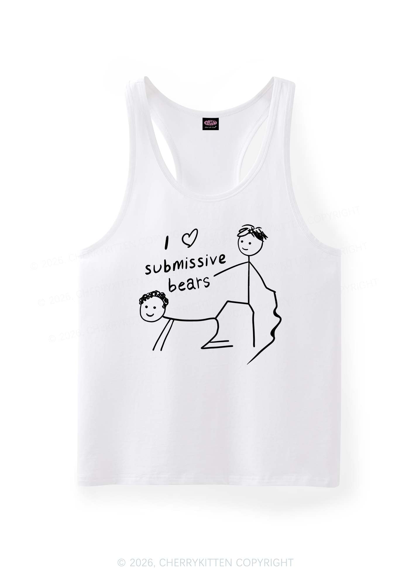 I Love S Bears Y2K Men Racerback Tank Top Cherrykitten