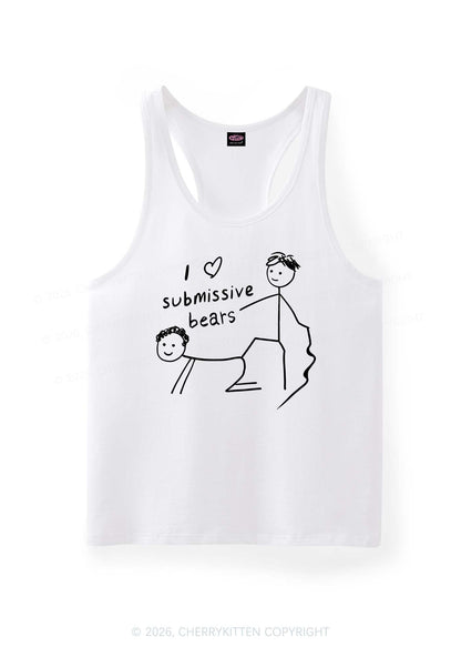 I Love S Bears Y2K Men Racerback Tank Top Cherrykitten
