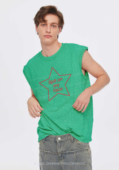 Spit On My Face Y2K Washed Muscle Tank Cherrykitten
