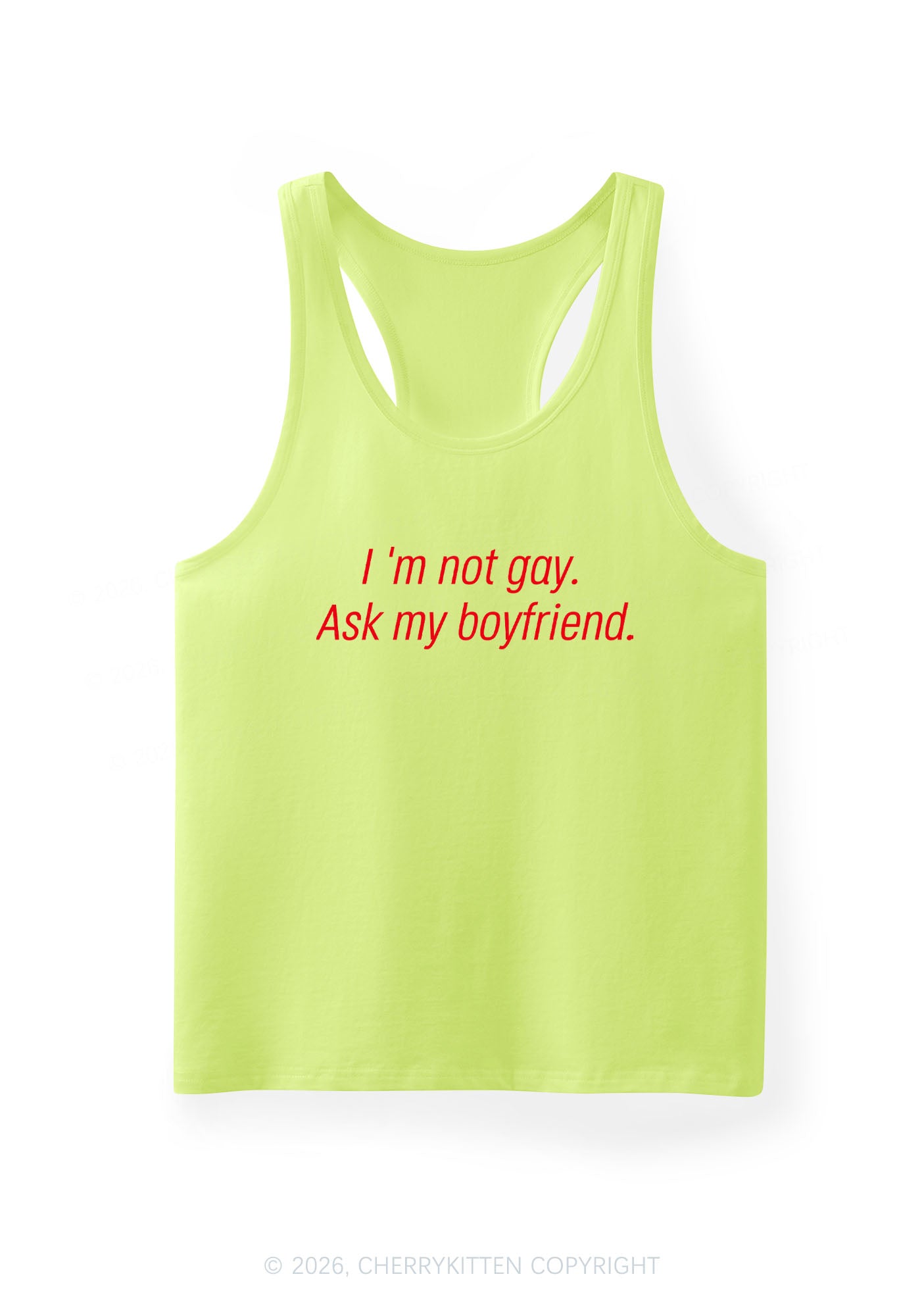 Im Not Gay Pride Y2K Men Racerback Tank Top Cherrykitten