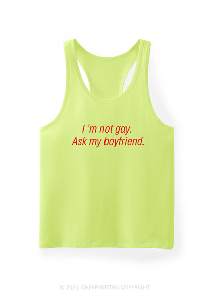 Im Not Gay Pride Y2K Men Racerback Tank Top Cherrykitten