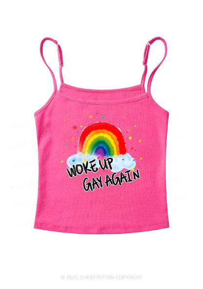 Woke Up Gay Again Y2K Spaghetti Strap Cami Cherrykitten