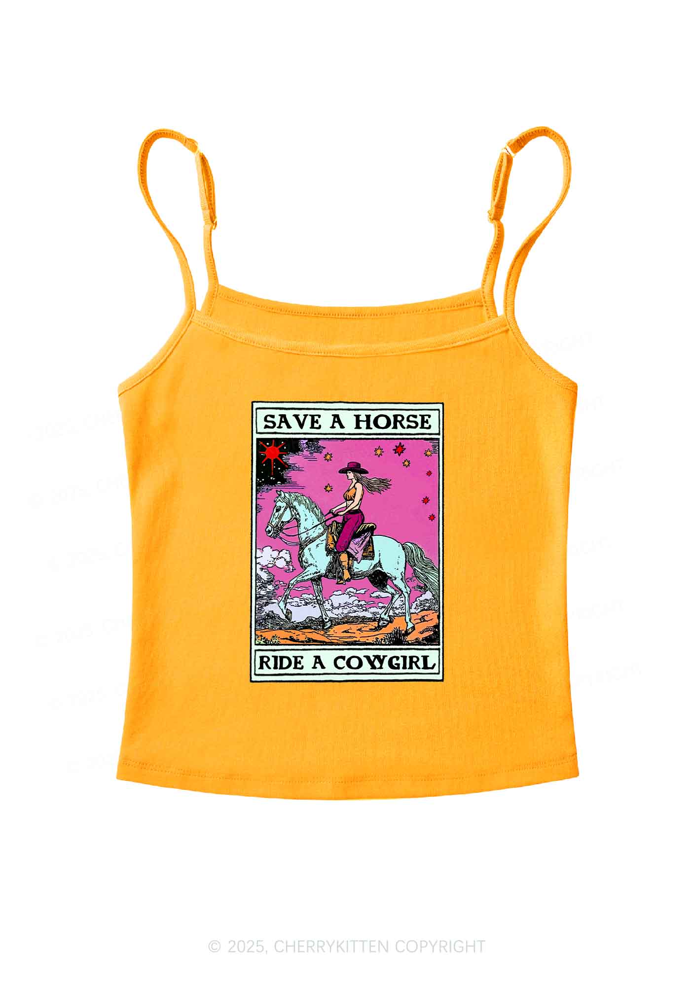 Save Horse Ride Cowgirl Pride Y2K Spaghetti Strap Cami Cherrykitten