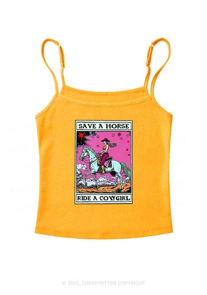 Save Horse Ride Cowgirl Pride Y2K Spaghetti Strap Cami Cherrykitten