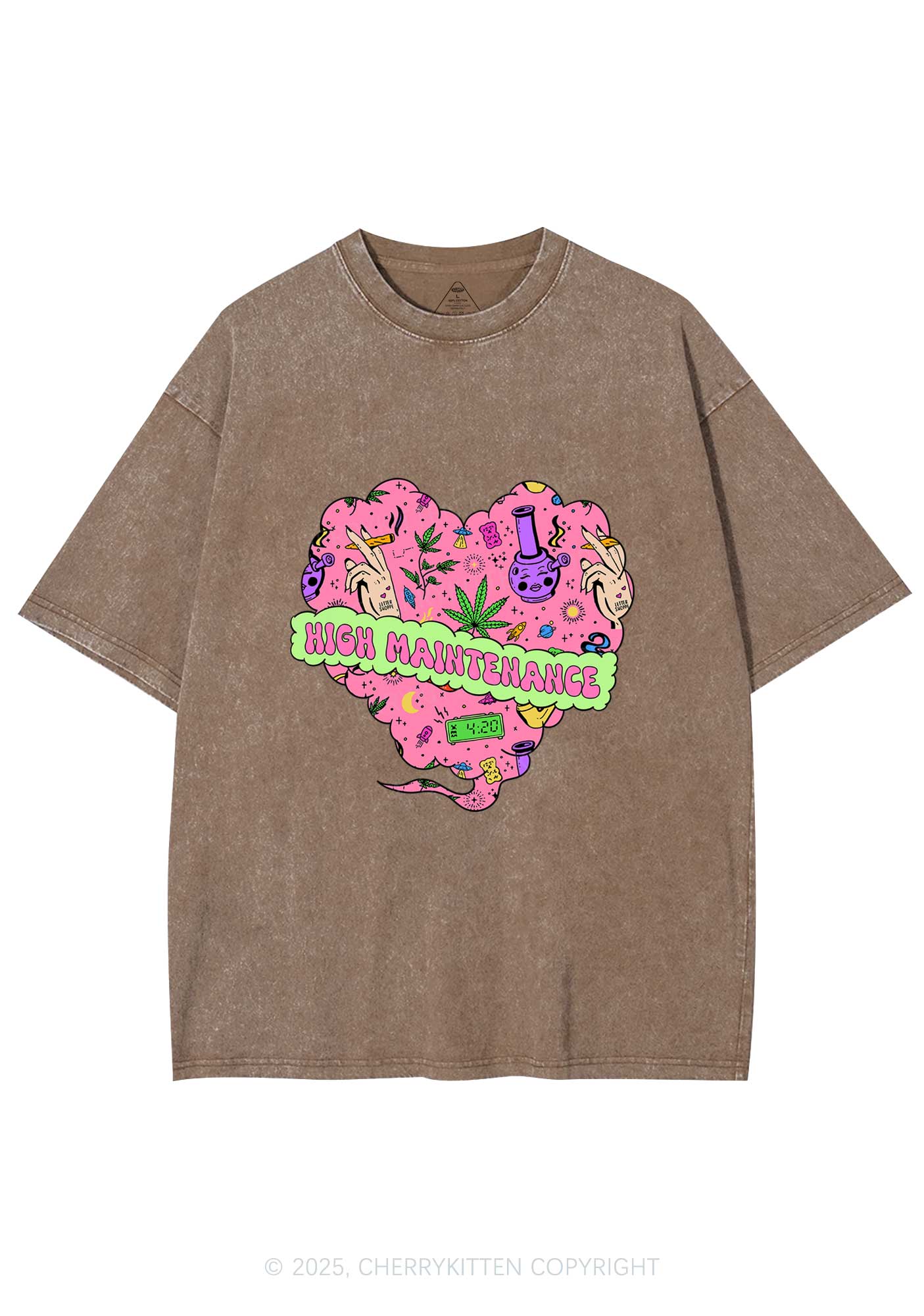 High Maintenance Heart Y2K Washed Tee Cherrykitten