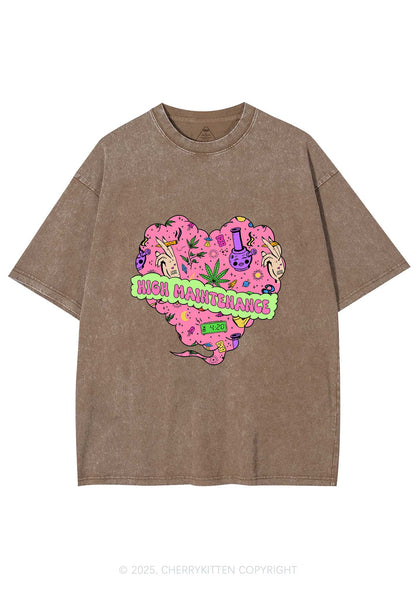High Maintenance Heart Y2K Washed Tee Cherrykitten