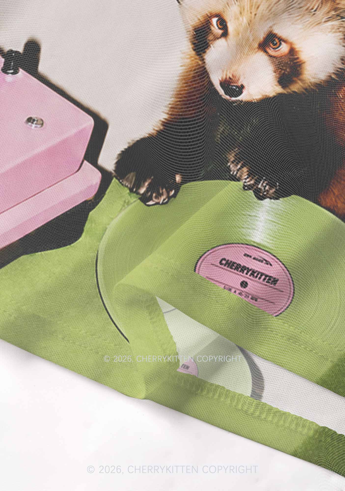 Red Panda DJ Y2K Mesh Muscle Tank Cherrykitten