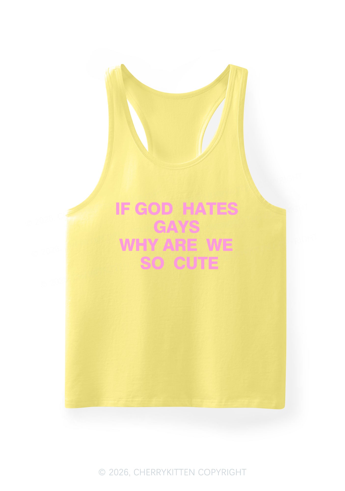 If God Hates Gays Pride Y2K Men Racerback Tank Top Cherrykitten