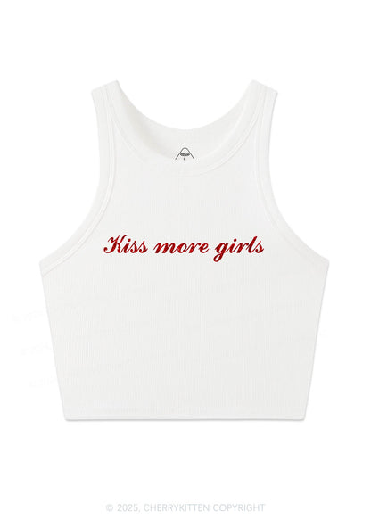 Glitter Kiss More Girls Pride Y2K Crop Tank Top Cherrykitten