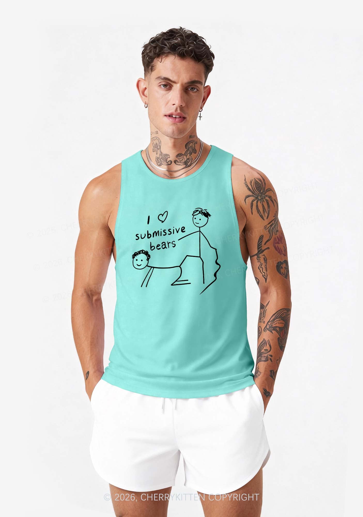 I Love S Bears Y2K Men Racerback Tank Top Cherrykitten