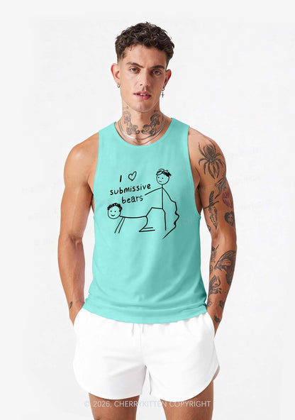 I Love S Bears Y2K Men Racerback Tank Top Cherrykitten