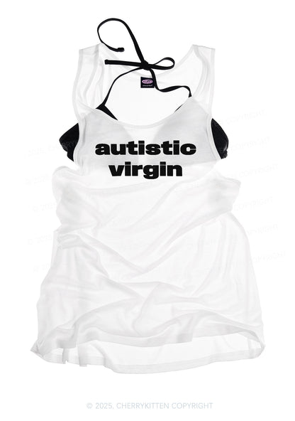 Autistic Virgin Y2K Sheer Boyfriend Tank Cherrykitten
