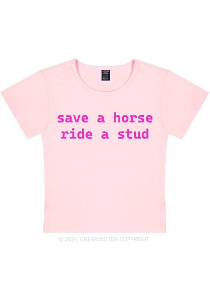 Ride A Stud Y2K Baby Tee Cherrykitten